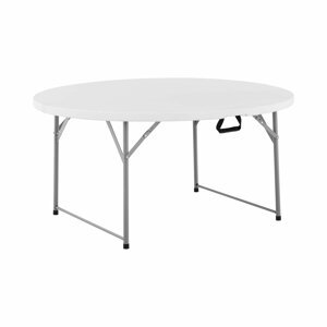 Skládací stůl kulatý Ø 1 500 x 740 mm 150 kg interiér/exteriér Bílá - Skládací stoly Royal Catering