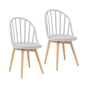 Židle – sada 2 kusů – – do 150 kg – opěradlo s otvory – šedá barva - Royal Catering