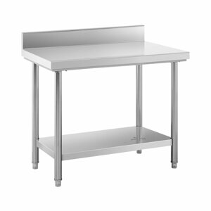 Stůl z ušlechtilé oceli 100 x 60 cm lemování nosnost 114 kg - Gastro pracovní stoly Royal Catering