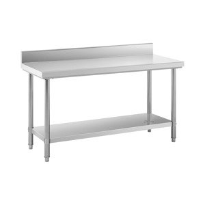 Pracovní stůl z ušlechtilé oceli 150 x 60 cm lem nosnost 220 kg - Gastro pracovní stoly Royal Catering