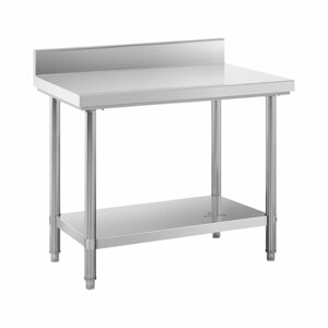 Pracovní stůl z ušlechtilé oceli 100 x 60 cm lem nosnost 186 kg - Gastro pracovní stoly Royal Catering
