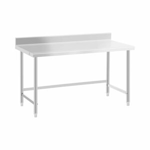 Pracovní stůl z ušlechtilé oceli 150 x 70 cm lem nosnost 93 kg - Gastro pracovní stoly Royal Catering