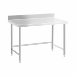 Pracovní stůl z ušlechtilé oceli 120 x 70 cm lem nosnost 93 kg - Gastro pracovní stoly Royal Catering