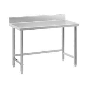 Pracovní stůl z ušlechtilé oceli 120 x 60 cm lem nosnost 91 kg - Gastro pracovní stoly Royal Catering