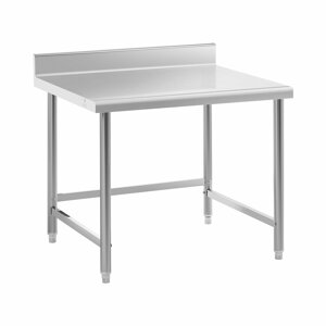 Pracovní stůl z ušlechtilé oceli 100 x 90 cm lem nosnost 93 kg - Gastro pracovní stoly Royal Catering