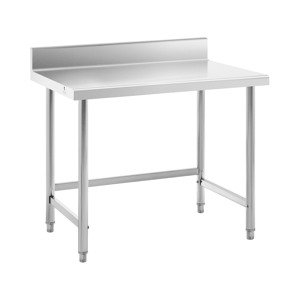 Pracovní stůl z ušlechtilé oceli 100 x 70 cm lem nosnost 92 kg - Gastro pracovní stoly Royal Catering