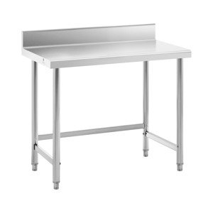Pracovní stůl z ušlechtilé oceli 100 x 60 cm lem nosnost 90 kg - Gastro pracovní stoly Royal Catering