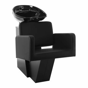 Kadeřnický mycí box s křeslem 600 x 505 mm Black - Kadeřnická umyvadla physa