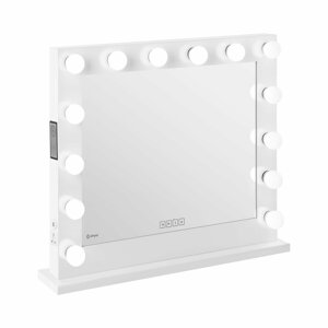 Hollywoodské zrcadlo bílé 14 LED diod hranaté- reproduktor - Zrcadla physa
