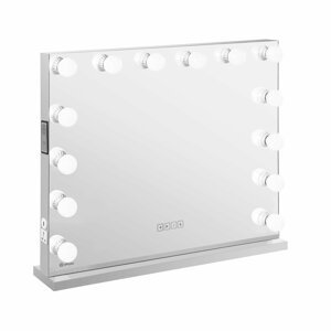 Hollywoodské zrcadlo bezrámové 14 LED diod hranaté reproduktor - Zrcadla physa