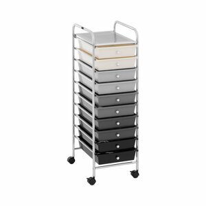 Kosmetický vozík 10 zásuvek černá/šedá/krémová - Zařízení salonů physa