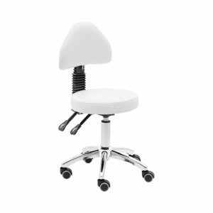 Otočná židle na kolečkách s opěradlem 48–55 cm 150 kg bílá - Taburety na kolečkách physa