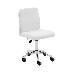 Otočná židle na kolečkách s opěradlem 48–62 cm 150 kg bílá - Taburety na kolečkách physa