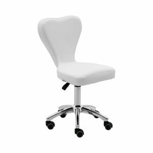 Otočná židle na kolečkách s opěradlem 49–63 cm 150 kg bílá - Taburety na kolečkách physa