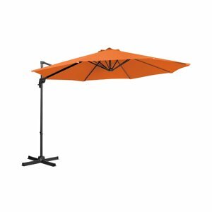 Boční slunečník oranžový kulatý Ø 300 cm otočný - Boční slunečníky Uniprodo