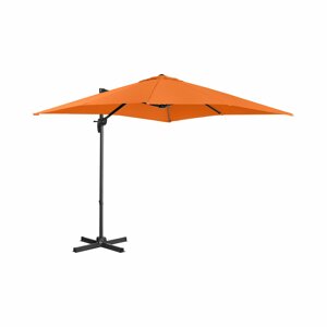 Boční slunečník oranžový čtvercový 250 x 250 cm otočný - Boční slunečníky Uniprodo