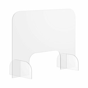 Ochranná přepážka 80 x 60 cm akrylátové sklo výdejové okénko 40 x 20 cm - Ochranné pracovní pomůcky Uniprodo