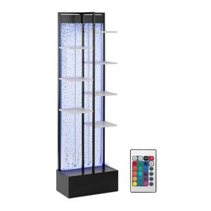 Vodní stěna s policí LED / RGB dálkové ovládání 55 x 30 x 187 cm - Dekorace Uniprodo
