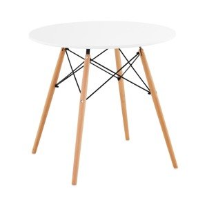 Stůl kulatý Ø 80 cm bílý černé ocelové výztuhy - Cateringové stoly Fromm & Starck
