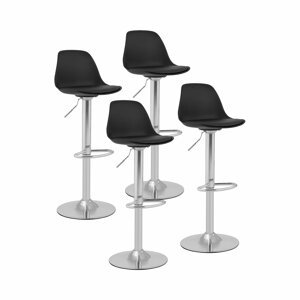 Barová židle 4 kusy s opěradlem ocelová podnož černá - Fromm & Starck