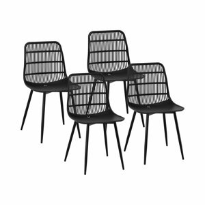 Židle 4dílná sada až 150 kg sedák 46,5 x 45,5 cm černá - Konferenční židle Fromm & Starck