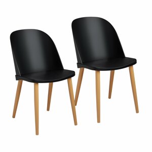 Židle 2dílná sada až 150 kg sedák 43,5 x 43 cm černá transparentní opěrka - Konferenční židle Fromm & Starck