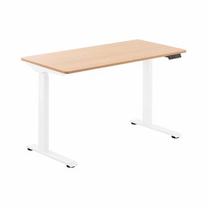 Výškově nastavitelný stůl s deskou 90 W 730–1 233 mm hnědá / bílá - Psací stoly Fromm & Starck