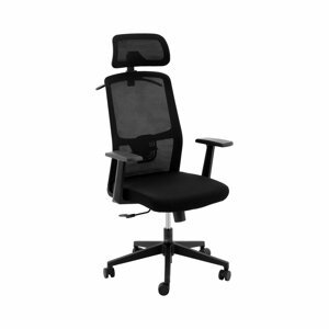 Kancelářská židle síťované opěradlo opěrka hlavy sedák 50 x 50,5 cm do 150 kg černá - Kancelářské židle Fromm & Starck