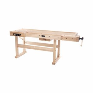 Hoblice bukové dřevo 2 svěráky pracovní deska 1 910 x 620 mm - Dílenské stoly, stojany a kozy RAMIA