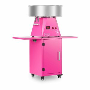 Souprava stroje na výrobu cukrové vaty s vozíkem 52 cm růžová/růžová - Stroje na cukrovou vatu Royal Catering