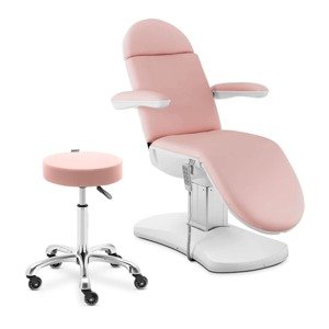 Pohovka pro krásu s pojízdnou stoličkou růžová, bílá - Kosmetická lehátka physa