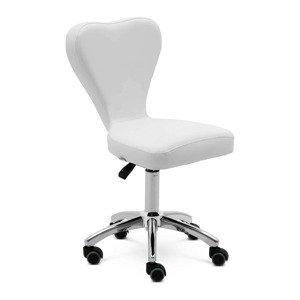 B-zboží Otočná židle na kolečkách s opěradlem 49–63 cm 150 kg bílá - Zboží z druhé ruky Sport a zdraví physa